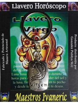 Handgefertigter Metall Schlüsselanhänger Jungfrau Horoskop