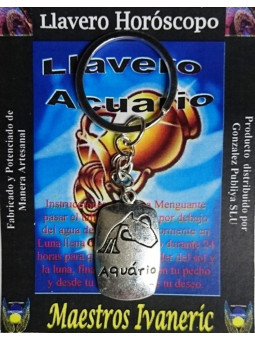 Handgefertigter Metall Schlüsselanhänger Wassermann Horoskop