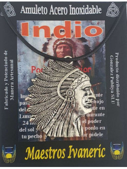 Handgefertigter Talisman aus Edelstahl, indisch groß