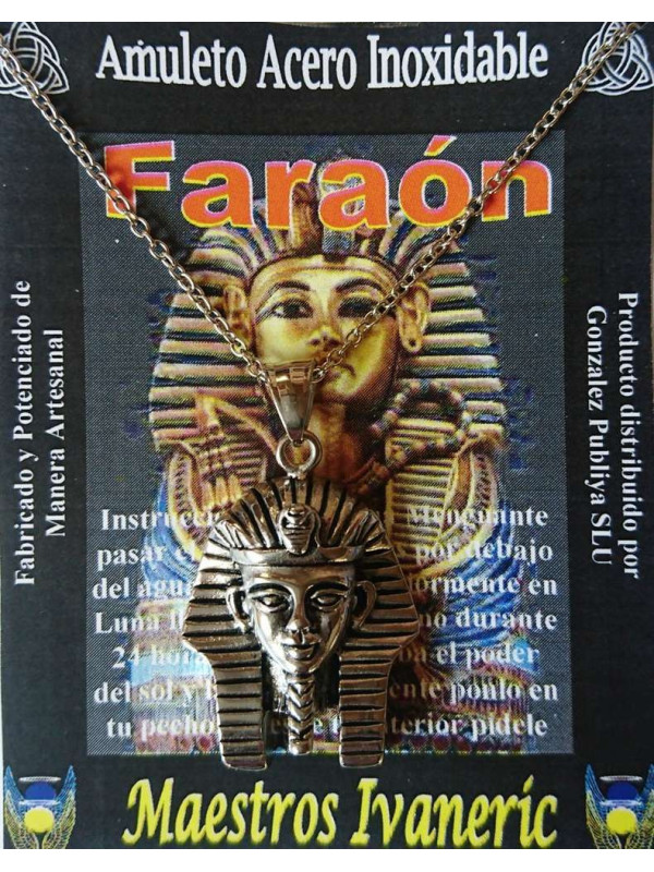 Handgefertigter Talisman aus Edelstahl, Pharao, Beschützer der Geheimnisse
