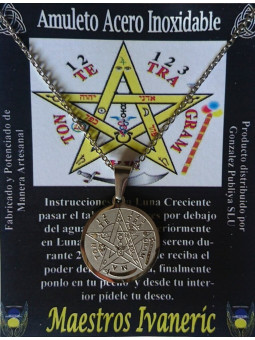 Handgefertigter Edelstahl Talisman, Medaille Tetragramaton