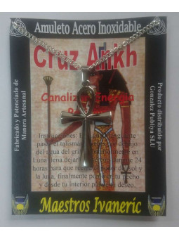 Handgefertigter Talisman aus Edelstahl, Ankh-Kreuz, positive Energie