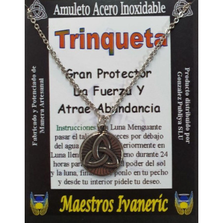 Handgefertigter Talisman aus Edelstahl, Trinquette