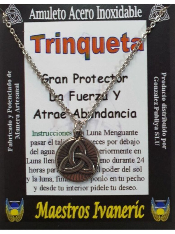 Handgefertigter Talisman aus Edelstahl, Trinquette