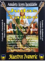 Handgefertigter kleiner goldener Talisman aus Edelstahl, Judas Thaddäus