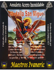 Handgefertigter Edelstahl Talisman, Sankt Michael Medaille, Großer Beschützer