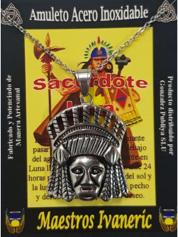 Handgefertigter Talisman aus Edelstahl, Inka-Priester