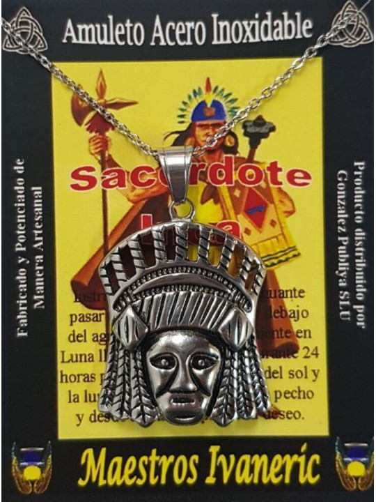 Handgefertigter Talisman aus Edelstahl, Inka-Priester