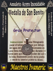 Handgefertigter Talisman aus Edelstahl, Heiliger Benedikt, Großer Beschützer