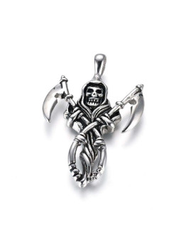 Handgefertigter Talisman aus Edelstahl, Heiliger Tod