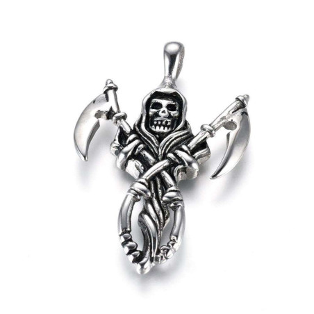Handgefertigter Talisman aus Edelstahl, Heiliger Tod