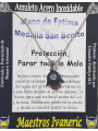 Handgefertigter Edelstahl Talisman Hand der Fatima mit Medaille Sankt Benedikt