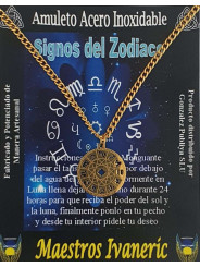 Handgefertigter goldener Edelstahl-Talisman, Tierkreiszeichen