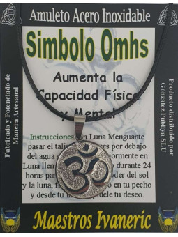 Handgefertigter Edelstahl-Talisman Omhs. Körperliche und geistige Kraft