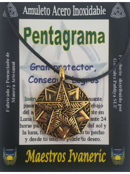 Handgefertigter Pentagramm-Talisman aus Edelstahl. Schutz