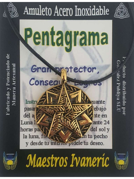Handgefertigter Pentagramm-Talisman aus Edelstahl. Schutz