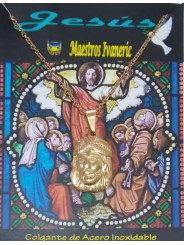 Jesus, Edelstahl-Anhänger mit Kette