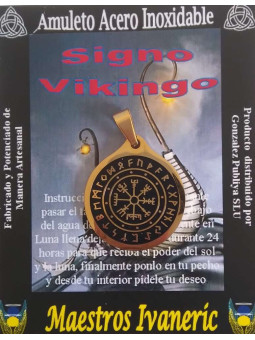 Handgefertigter Talisman aus Edelstahl mit Wikingerzeichen, 2,5 cm Durchmesser