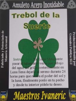 Handgefertigter Edelstahl-Talisman Lucky Shamrock. 1,3 cm