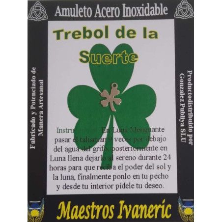 Handgefertigter Edelstahl-Talisman Lucky Shamrock. 1,3 cm