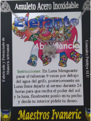 Handgefertigter Edelstahl-Talisman Elefant