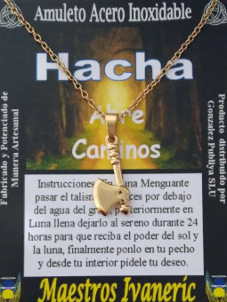 Handgefertigte Edelstahl Talisman Golden Punch Axt. 1,78 cm