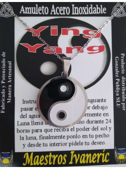 Handgefertigte Edelstahl Talisman Ying Yang Medaille
