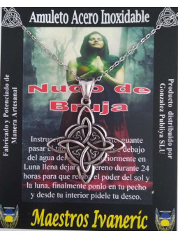 Handgefertigter Edelstahl-Talisman-Hexenknoten