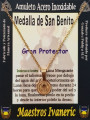 Goldener handgefertigter Talisman aus Edelstahl, Heiliger Benedikt, Großer Beschützer