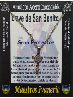 Handgefertigter Talisman aus Edelstahl, Großer Beschützer Schlüssel des Heiligen Benedikt,