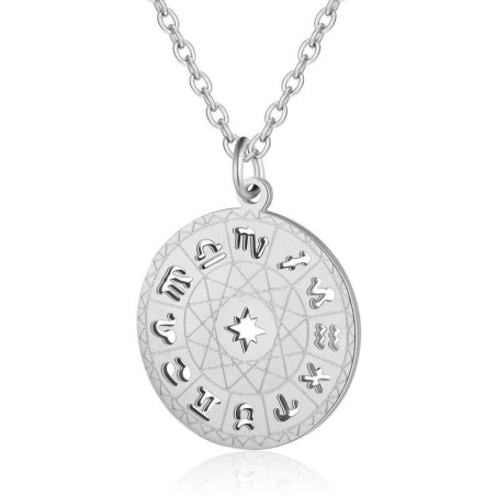 Handgefertigter Talisman aus Edelstahl, Tierkreiszeichen