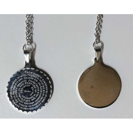 Handgefertigter Talisman aus Edelstahl, Vater unser