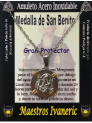 Handgefertigter Talisman aus Edelstahl, Heiliger Benedikt, Großer Beschützer