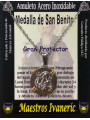 Handgefertigter Talisman aus Edelstahl, Heiliger Benedikt, Großer Beschützer