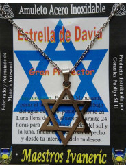 Handgefertigter Talisman aus Edelstahl, Davidstern, Schutz