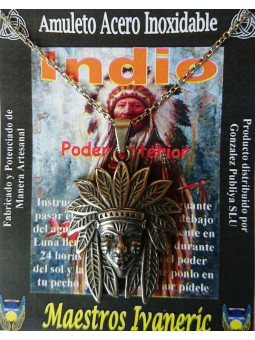 Handgefertigter Edelstahl-Talisman, indisch, erweckt die innere Kraft