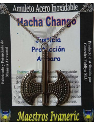 Handgefertigter Talisman aus Edelstahl, Axt Chango