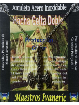 Handgefertigter Edelstahl-Talisman, keltische Axt, Schutz und Schöpfung