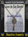 Handgefertigter Talisman aus Edelstahl, Großer Beschützer Schlüssel des Heiligen Benedikt,
