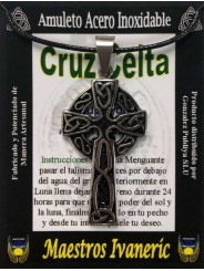 Handgefertigter Talisman aus Edelstahl, großes keltisches Kreuz