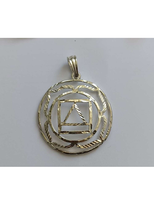 Silber Metall Erstes Chakra Symbol