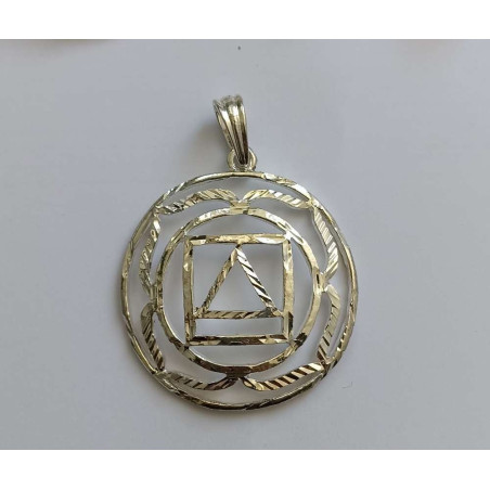Silber Metall Erstes Chakra Symbol