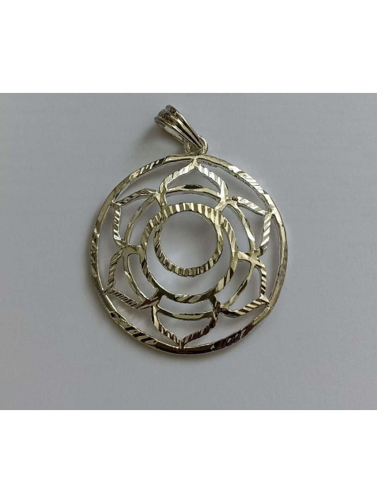 Silbernes Metall-Symbol des zweiten Chakras