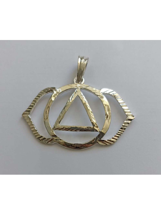 Sechstes Chakra Silber Metall Symbol
