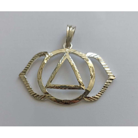Sechstes Chakra Silber Metall Symbol