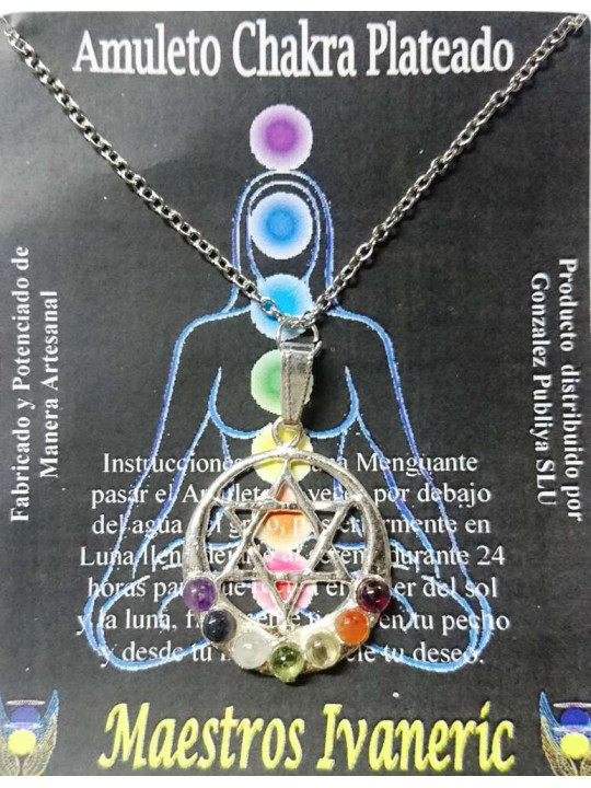 Handgefertigtes Amulett Versilbertes Metall Stern mit Mond