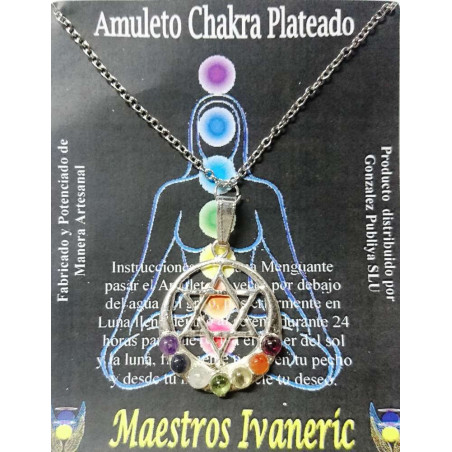 Handgefertigtes Amulett Versilbertes Metall Stern mit Mond