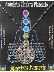 Blume des Lebens Versilbertes Metallhandwerker Amulett