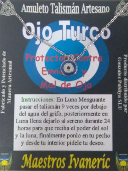 Handgefertigter Talisman Türkisches Auge, 1 cm Durchmesser