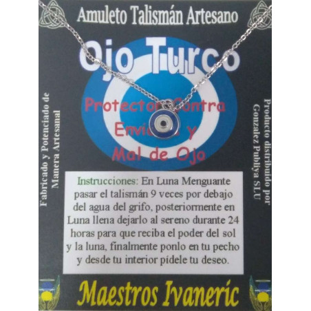Handgefertigter Talisman Türkisches Auge, 1 cm Durchmesser